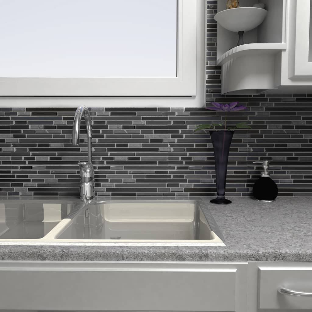 Merola Tile 11.75x11.875-inch Reflections Piano Bizancio Glass and Stone Mosaic Wall Tile (10 tiles/9.7 sqft.)