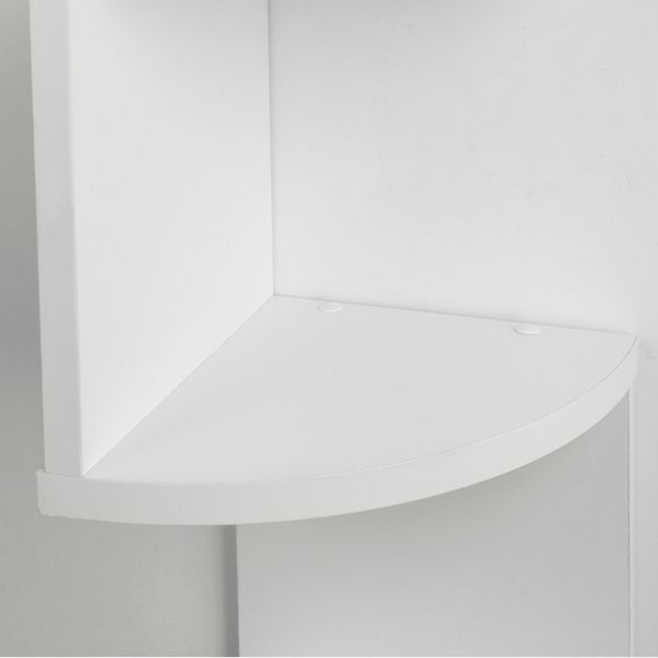 White HIIMIIE Acrylic Corner Wall Shelf Wall Storage Organizer 5 Tier Zig Zag Unit Floating Shelves Bookshelf