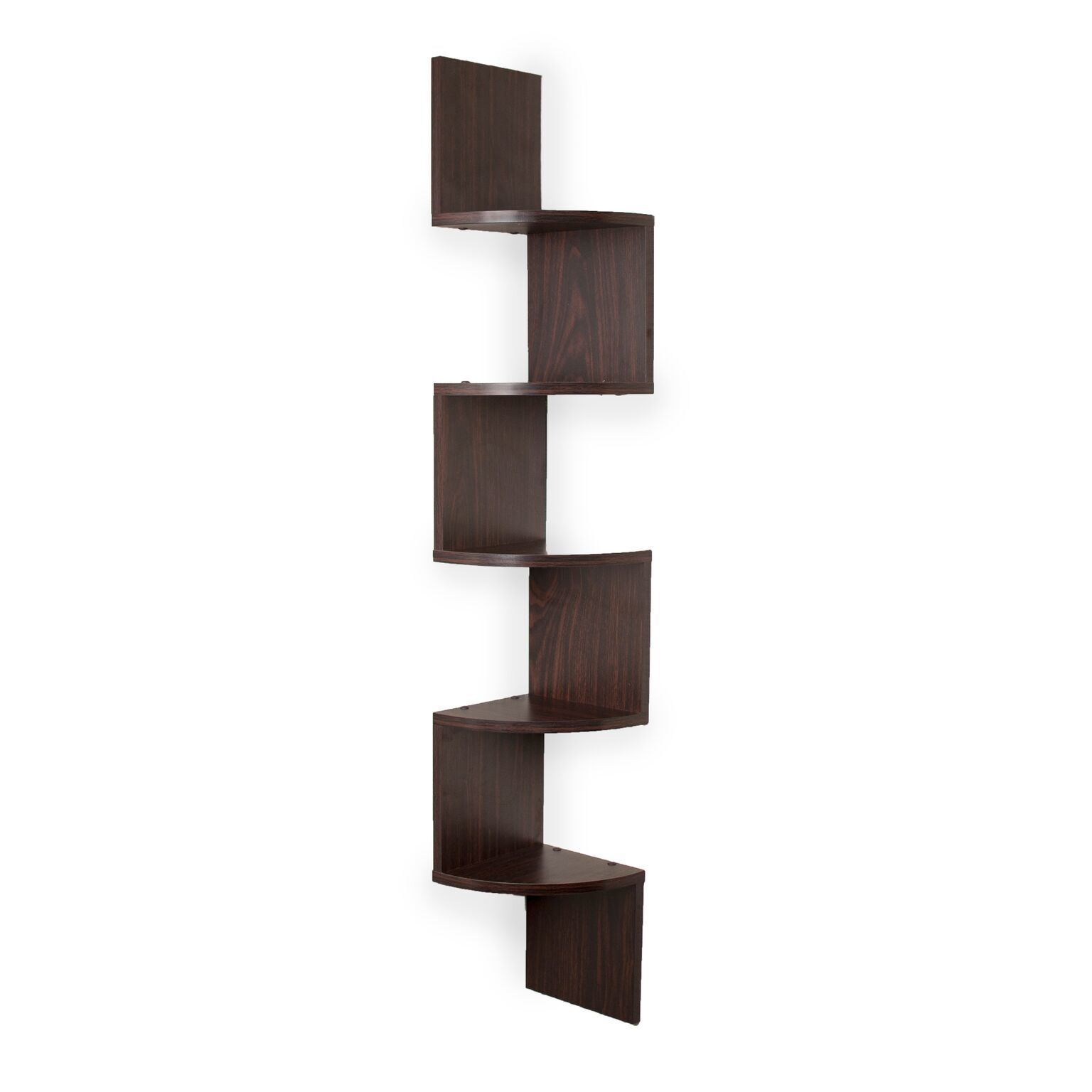 White Floating Wall Shelves Corner Shelf Storage Display Bookcase 2 5 Tier High