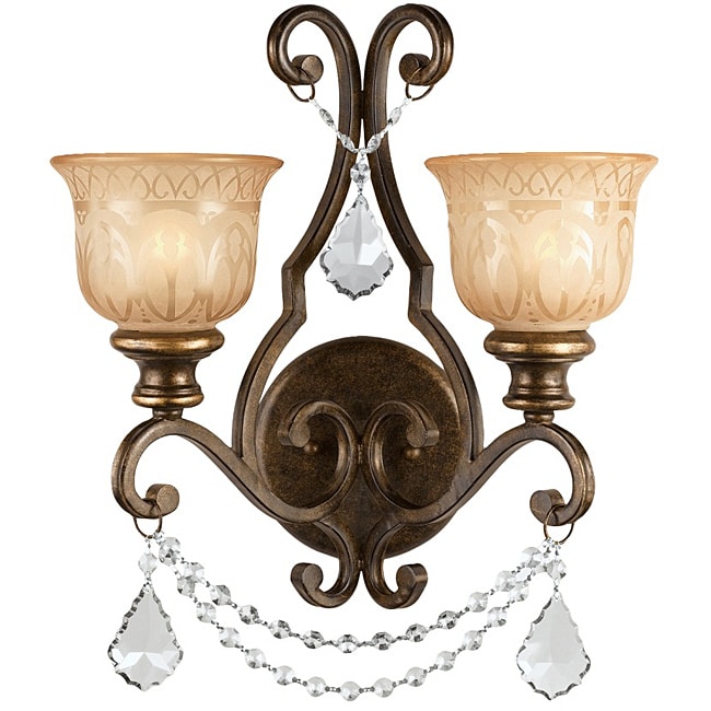 Traditional Bronze Umber 2 light Wall Sconce