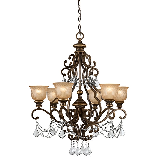 Traditional Bronze Umber 6 light Chandelier