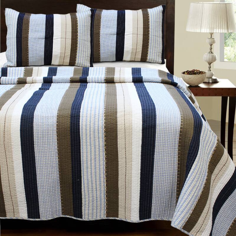 Copper Grove Comfrey 3-piece Stripe Quilt Bedding Set - Queen