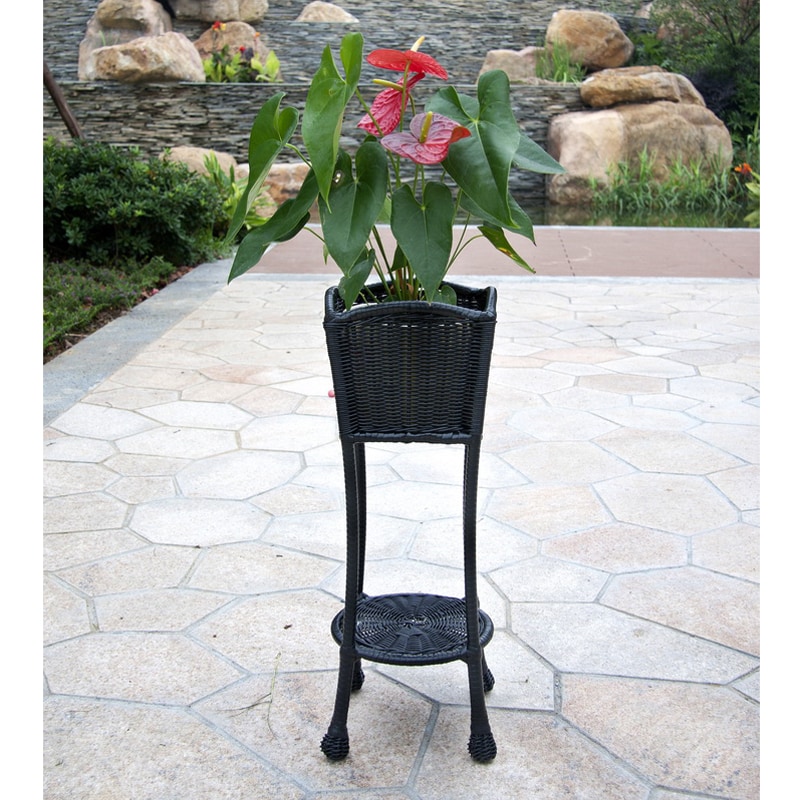 Wicker Patio Planter Stand