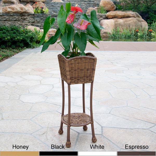 Wicker Patio Planter Stand