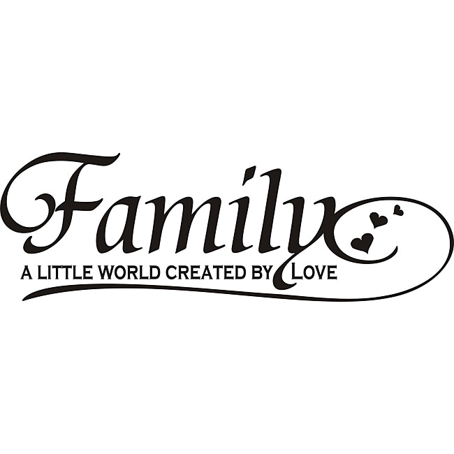 Family A Little World Created By Love Vinyl Wall Art Quote (BlackMaterials VinylTransfers to wall in minutesEasy to apply, removeApplication instructions includedDimensions 10.9 inches high x 33 inches wide  )