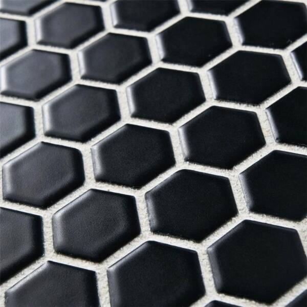Somertile 10 25x11 75 Inch Victorian Hex Matte Black Somertile 10 25x11 75 Inch Victorian Hex Matte Black