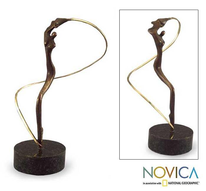 Handmade Bronze 'Angel' Sculpture (Brazil)