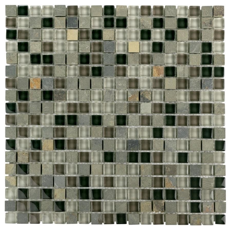 Somertile 11.75x11.75 in Reflections Mini Stonehenge Glass And Stone Mosaic Tile (pack Of 10)