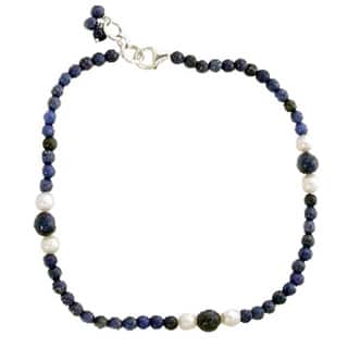 Handmade Sterling Silver 'Mystic Truth' Pearl Anklet (5.5-6 mm) (India)