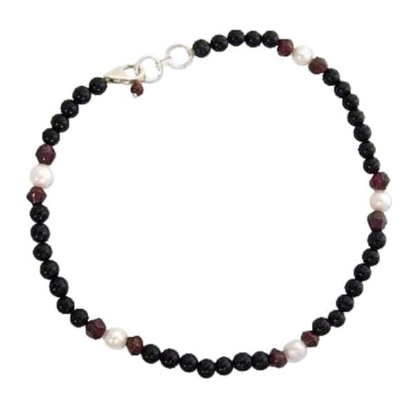 Handmade Sterling Silver 'Royal Dancer' Pearl Anklet (5 mm) (India)