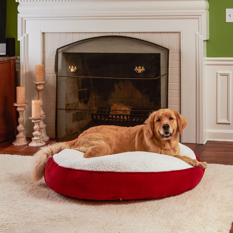 Happy Hounds Scooter Deluxe Crimson Round Dog Bed