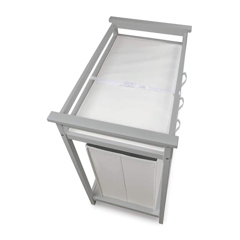 Modern Baby Changing Table with Hamper and 3 Baskets