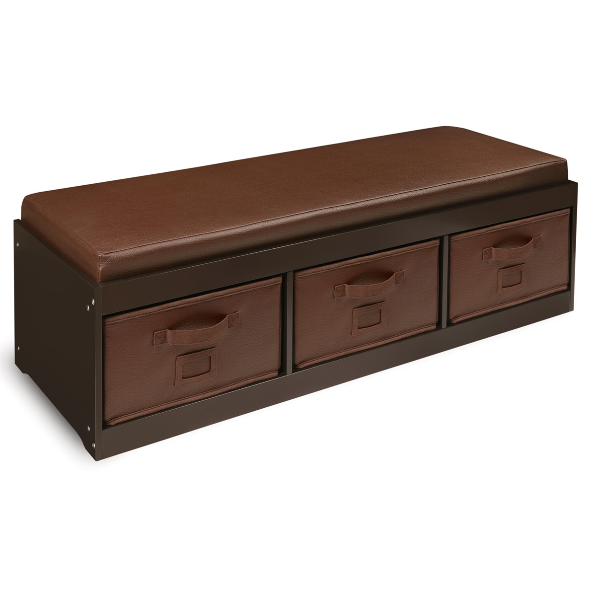 Shop Espresso Kid S Storage Bench With Espresso Bins