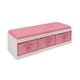 preview thumbnail 2 of 10, Badger Basket Kid's Storage Bench with Cushion and Three Bins Pink/White