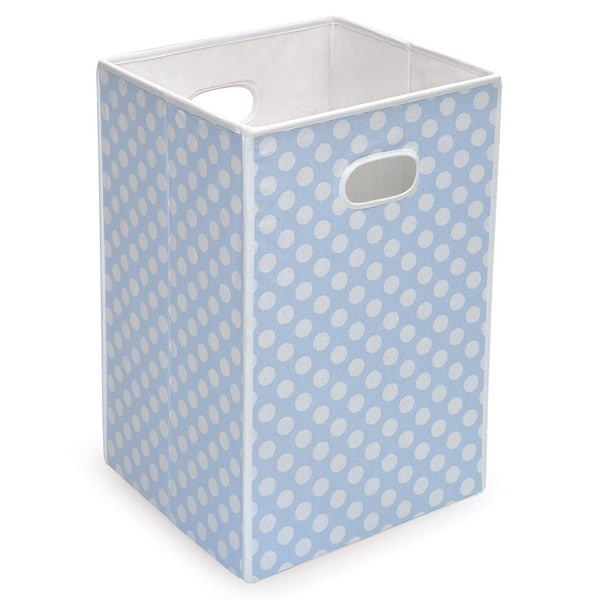 Blue Polka Dot Folding Hamper and Storage Bin   13928173  