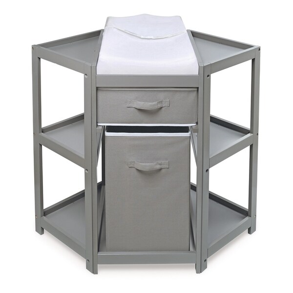 white changing table with hamper