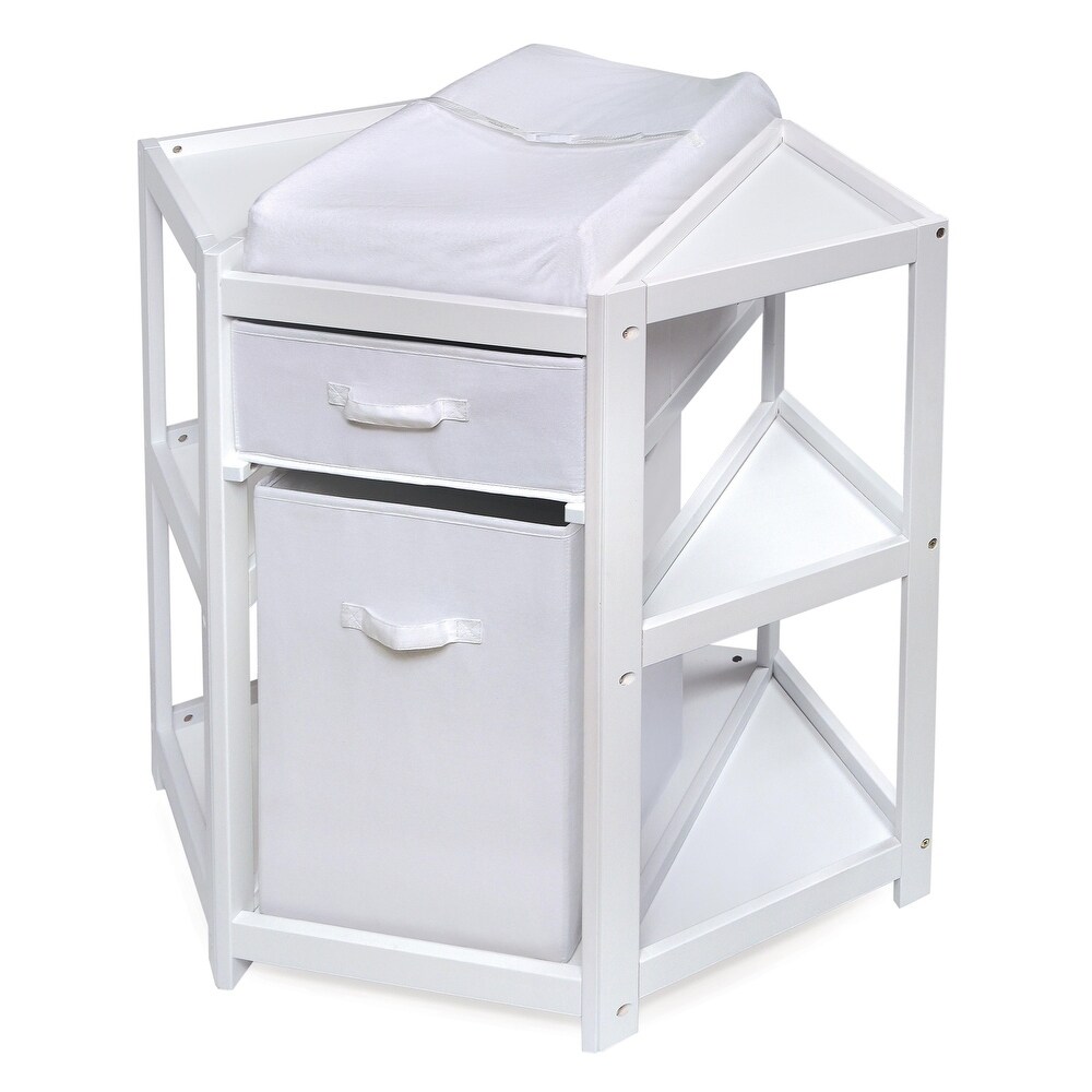 Shop Diaper Corner Baby Changing Table With Hamper And Basket