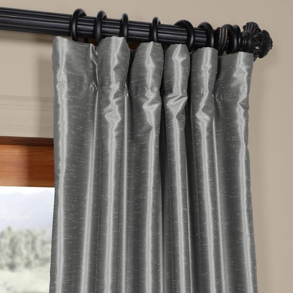 Shop Exclusive Fabrics Storm Grey Vintage Faux Textured Dupioni