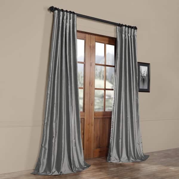 Shop Exclusive Fabrics Storm Grey Vintage Faux Textured Dupioni
