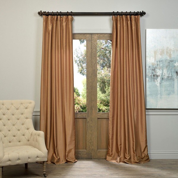 Exclusive Fabrics Flax Gold Vintage Faux Textured Dupioni