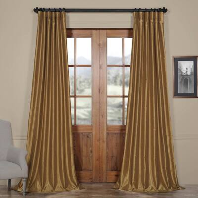 Buy Gold Blackout Faux Silk Curtains Drapes Online At
