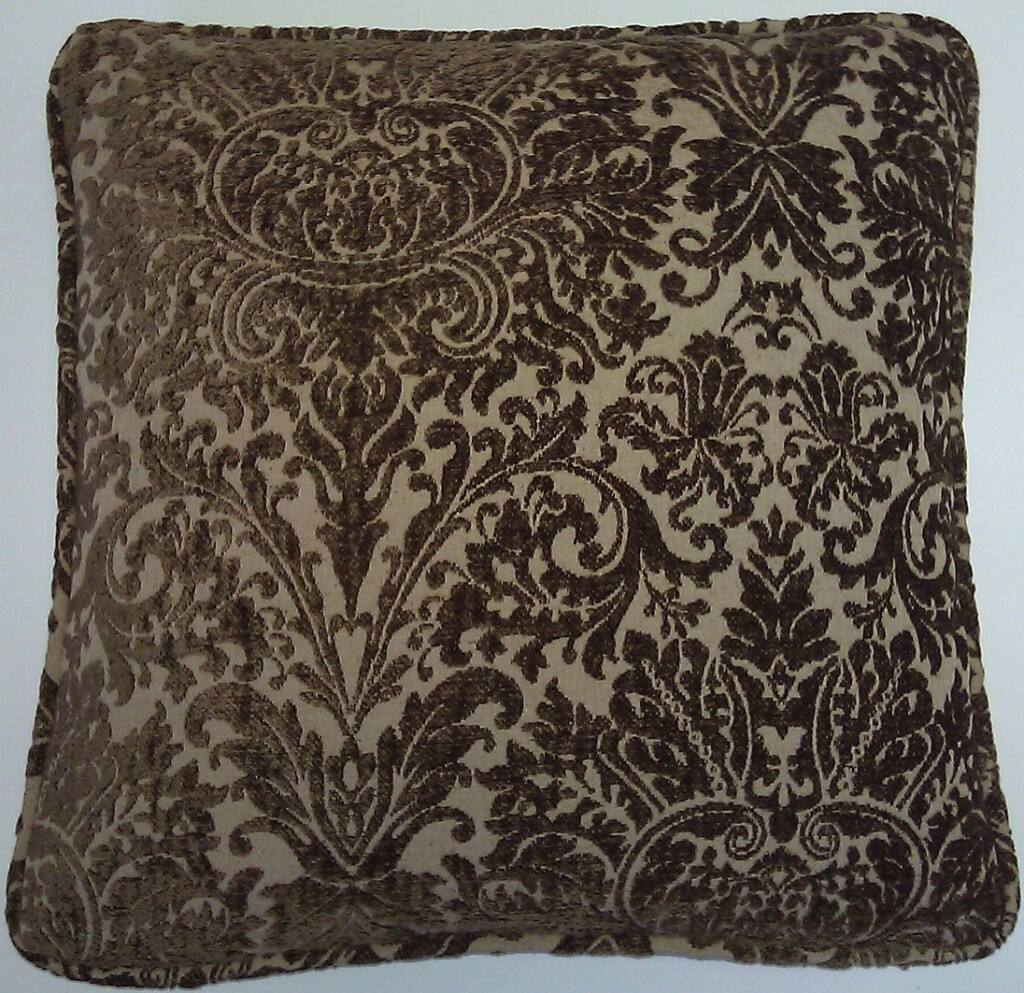 Corona Decor European Woven Cut Velvet 18x18 Decorative Throw Pillow