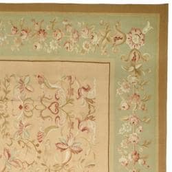 Hand knotted French Aubusson Beige Wool Rug (6' x 9') Safavieh 5x8   6x9 Rugs