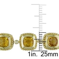 14k Yellow Gold Citrine and 1/5ct TDW Diamond Bracelet (J K, SI1 SI2) Diamond Bracelets