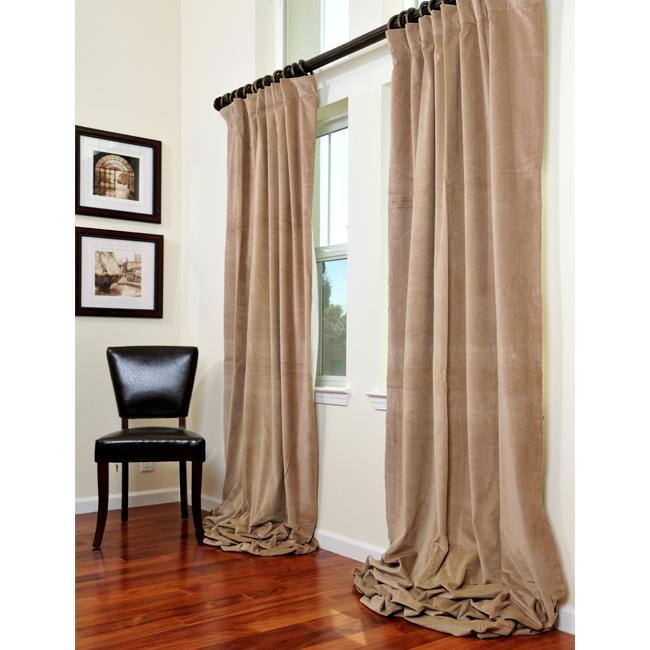 Exclusive Fabrics Signature Stone Velvet 84-inch Curtain Panel