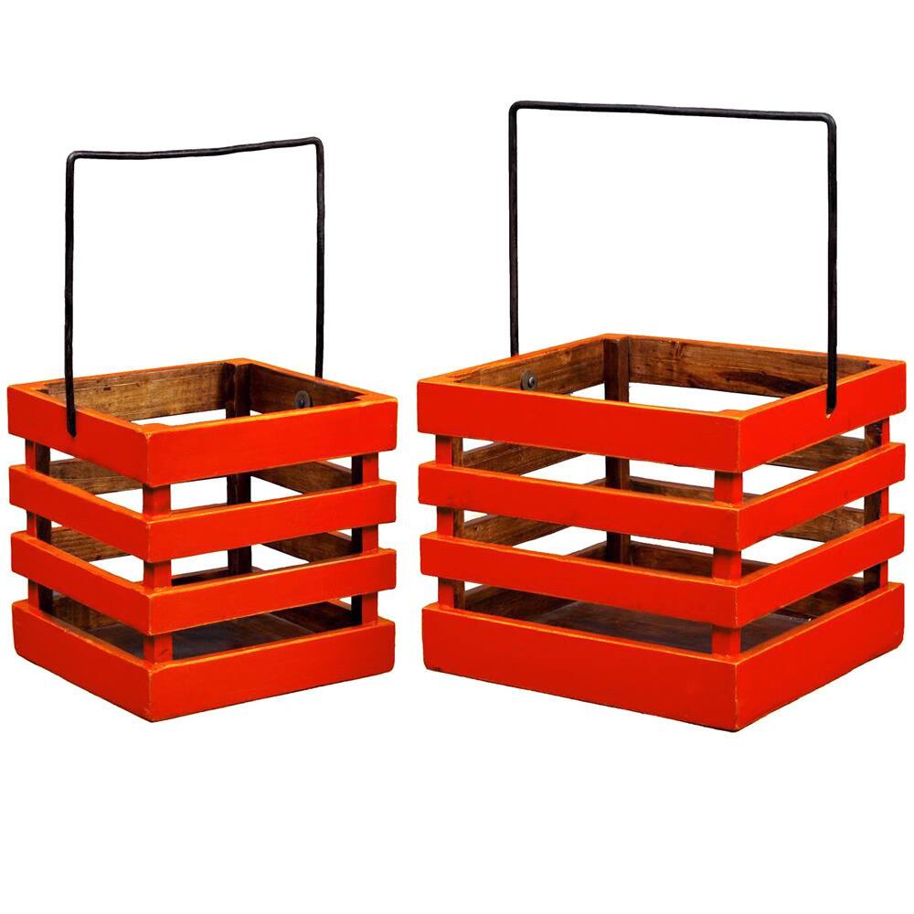 French Style Wooden Hanging Planter (Set of 2)