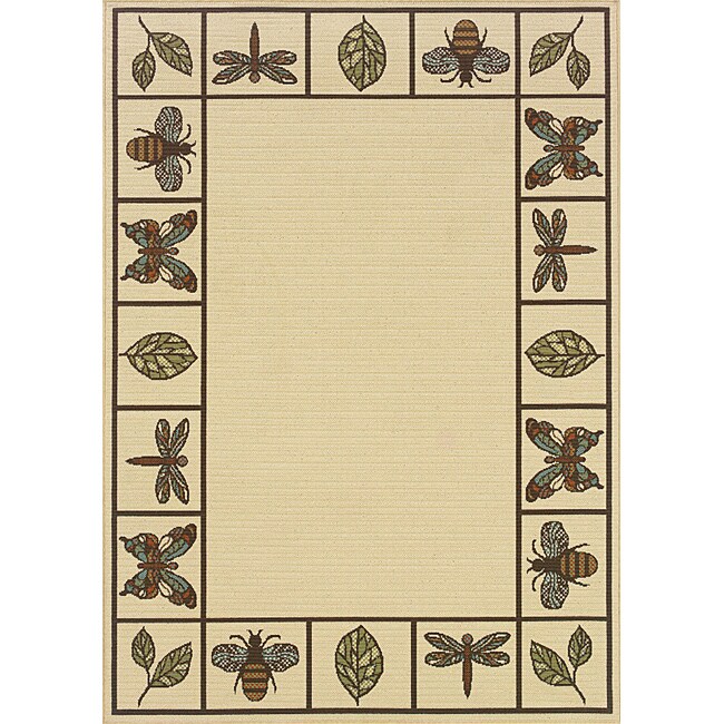 Ivory/ Brown Outdoor Area Rug (86 X 13)