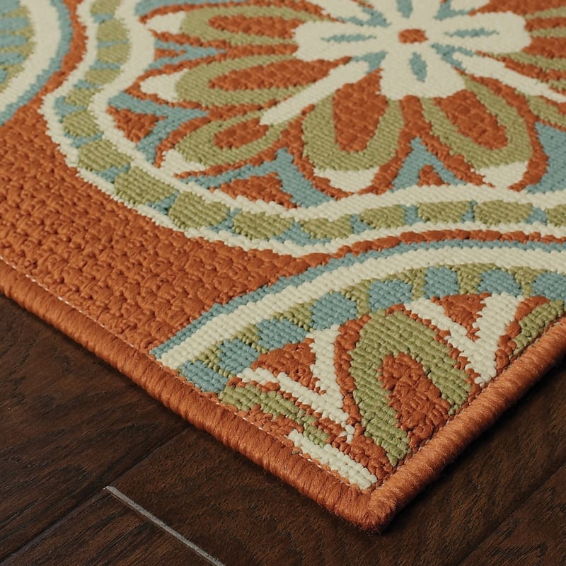 Vista Home Malta Floral Lattice Indoor-Outdoor Area Rug