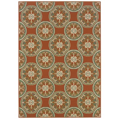 Vista Home Malta Floral Lattice Indoor-Outdoor Area Rug