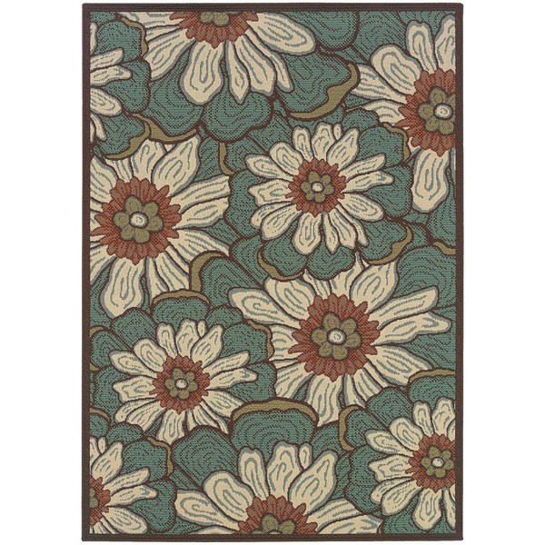 Carson Carrington Ostersund Blue/Brown Indoor-Outdoor Area Rug - 8'6 x 13'
