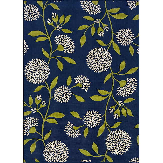 Blue/ Green Outdoor Area Rug (86 X 13)