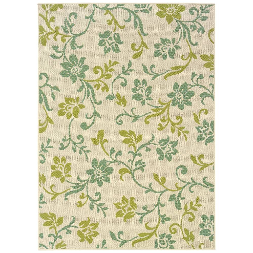 Style Haven Catalina Le Jardin Indoor-Outdoor Ivory/Green Rug