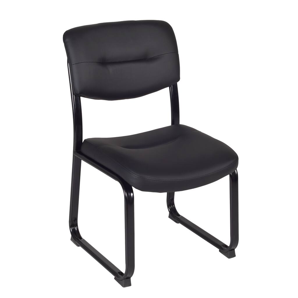 Regency Armless Leather Crusoe Side Chair