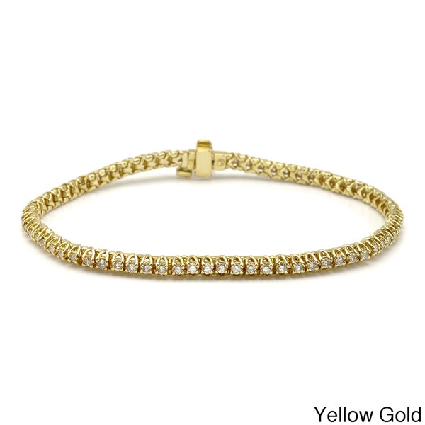 1 carat diamond tennis bracelet yellow gold