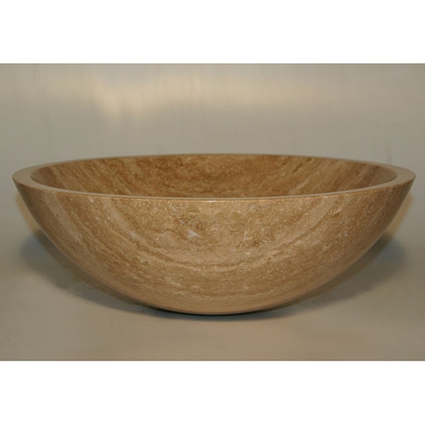 Silkroad Exclusive Travertine Stone Vessel Sink Bowl Lavatory Basin