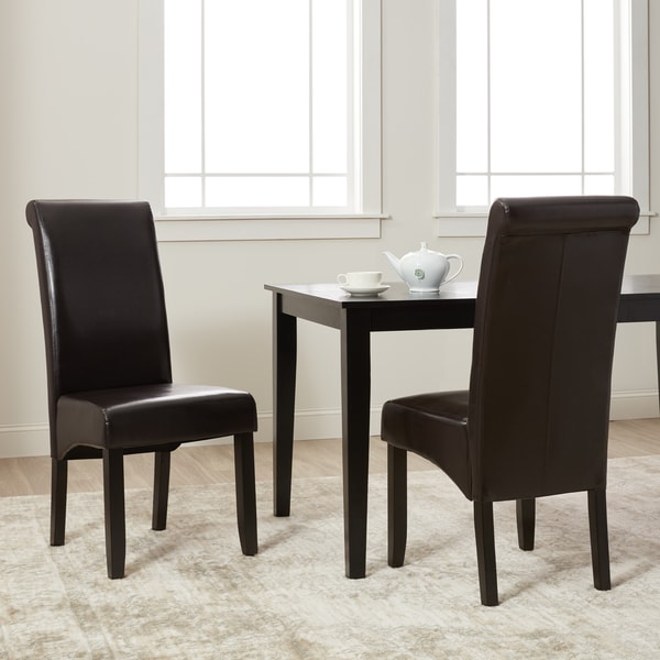 Villa faux 2025 leather dining chairs