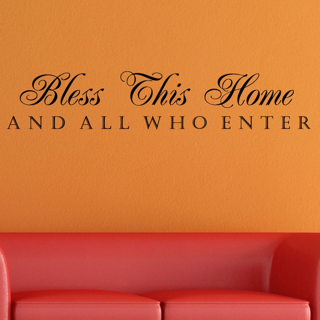 Vinyl 'Bless This Home and All Who Enter' Wall Decal