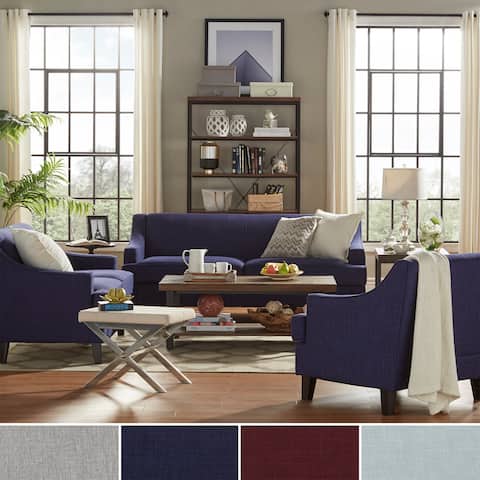 Microfiber Living Room Furniture Sets Online At Our Winslow Concave Arm Modern 3 Piece Living Room Set By Inspire Q Bold