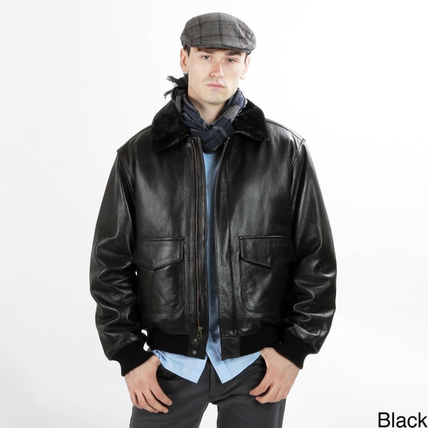 United Face Men's Military G1 Leather Flight Bomber Jacket Jackets