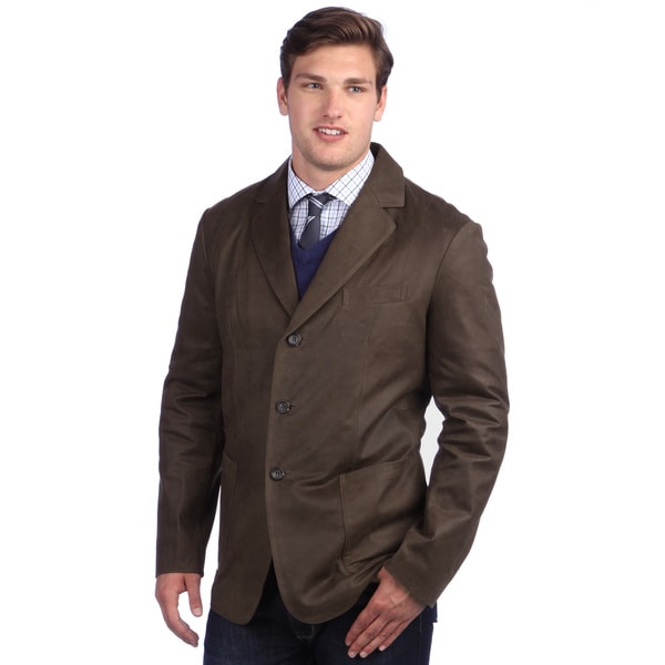 Shop United Face Men's Vintage Brown Leather 3-button ...