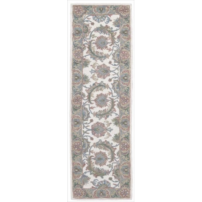 Nourison Hand tufted Caspian Ivory Wool Rug (23 X 76)