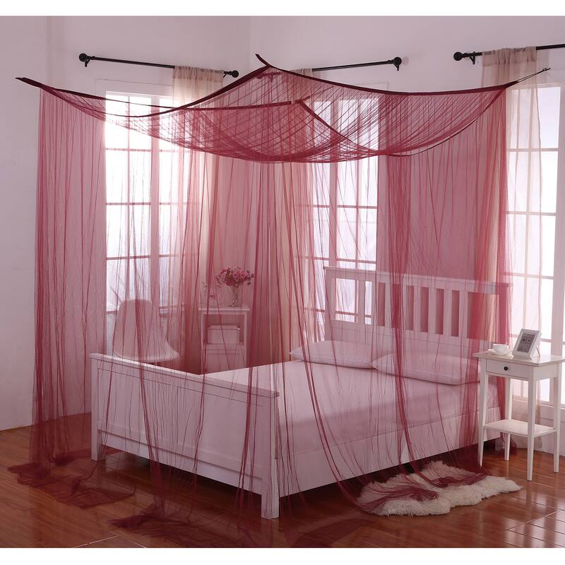 Palace 4-Post Sheer Panel Bed Canopy