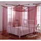 preview thumbnail 6 of 4, Palace 4-Post Sheer Panel Bed Canopy Burgundy