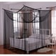 preview thumbnail 2 of 4, Palace 4-Post Sheer Panel Bed Canopy Black