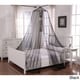 preview thumbnail 3 of 9, Oasis Sheer Moqsuito Net Round Hoop Bed Canopy Black