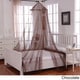 preview thumbnail 5 of 9, Oasis Sheer Moqsuito Net Round Hoop Bed Canopy Chocolate